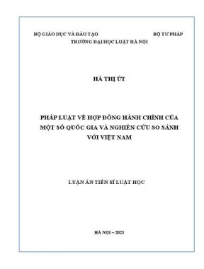 Luận văn thạc sĩ luật học pháp luật về hợp đồng hành chính của một số quốc gia và nghiên cứu so sánh với việt nam