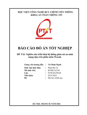 Nghiên cứu triển khai hệ thống giám sát an ninh mạng dựa trên phần mềm wazuh