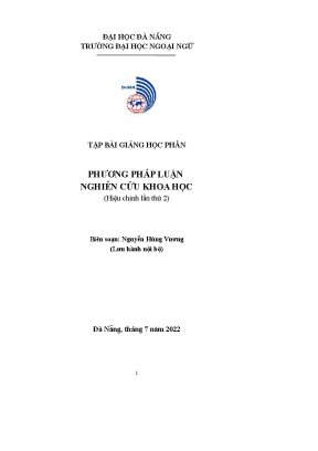 Tập bài giảng học phần phương pháp luận nghiên cứu khoa học