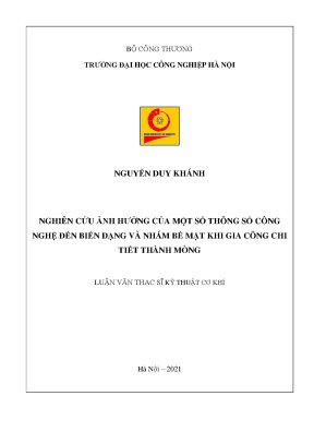 Luận văn gia công chi tiết thành mỏng