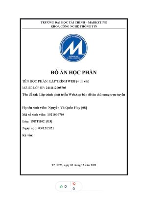 Tiểu luận đề tài lập trình phát triển webapp bán đồ ăn thú cưng trực tuyến