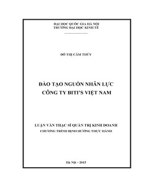 Đào tạo nguồn nhân lực công ty bitis việt nam luận văn ths