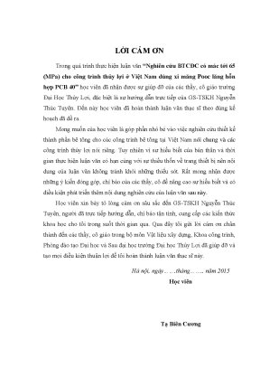 Luận văn thạc sĩ nghiên cứu bê tông cường độ cao có mác tới 65mpa cho công trình thủy lợi ở việt nam dùng xi măng pooc lăng hỗn hợp pcb 40
