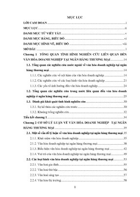 Luận án văn hóa doanh nghiệp tại các ngân hàng thương mại tại tỉnh quảng ngãi