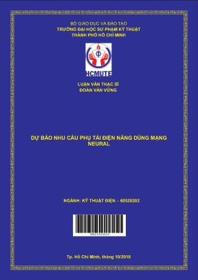 Luận văn thạc sĩ hcmute dự báo nhu cầu phụ tải điện năng dùng mạng neural