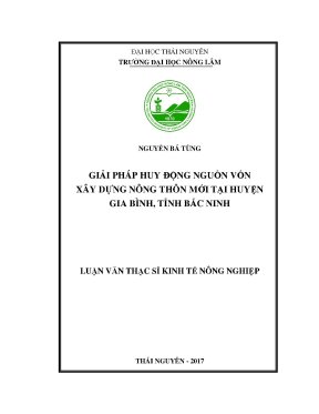 Luận văn giải pháp huy động nguồn vốn phục vụ xây dựng nông thôn mới huyện gia bình tỉnh bắc ninh