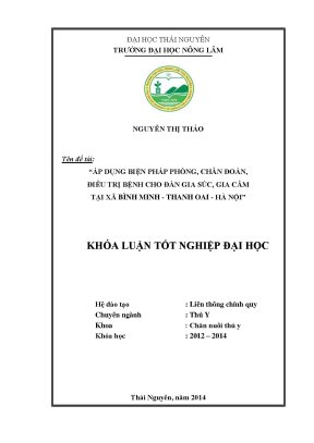 Luận văn áp dụng biện pháp phòng chẩn đoán điều trị bệnh cho đàn gia súc gia cầm tại xã bình minh thanh oai hà nội