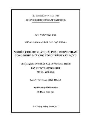 Luận văn nghiên cứu đề xuất giải pháp chống thấm công nghệ mới cho công trình xây dựng