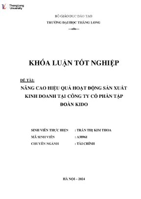 Nâng cao hiệu quả hoạt động kinh doanh tại công ty cổ phần tập đoàn kido