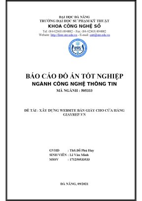 Đồ án tốt nghiệp xây dựng website bán giày cho cửa hàng giayrep vn