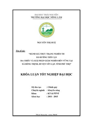 Luận văn thạc sĩ đánh giá thực trạng nghèo theo hướng tiếp cận đa chiều và giải pháp giảm nghèo bền vững tại xã đồng thịnh huyện yên lập tỉnh phú thọ