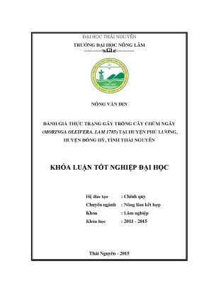 Luận văn thạc sĩ đánh giá thực trạng gây trồng cây chùm ngây moringa oleifera lam1785 tại huyện phú lương huyện đồng hỷ tỉnh thái nguyên