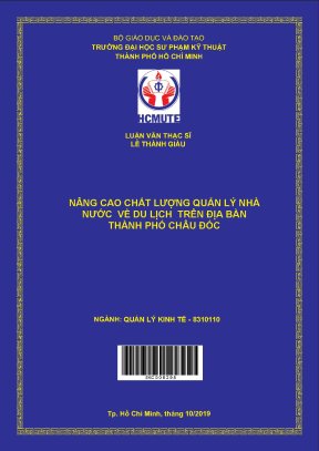 Luận văn thạc sĩ hcmute nâng cao chất lượng quản lí nhà nước về du lịch trên địa bàn thành phố châu đốc