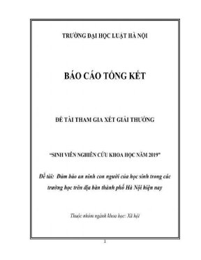 Đề tài sinh viên nghiên cứu khoa học đảm bảo an ninh con người của học sinh trong các trường học trên địa bàn thành phố hà nội hiện nay
