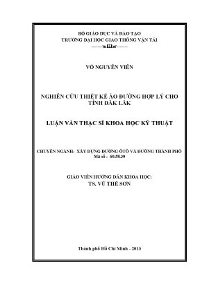 Nghiên cứu thiết kế áo đường hợp lý cho tỉnh đăk lăk luận văn thạc sỹ xây dựng đường ô tô và đường thành phố