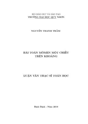 Luận văn thạc sĩ bài toán mômen một chiều trên khoảng