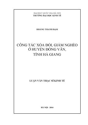 Luận văn thạc sĩ công tác xóa đói giảm nghèo ở huyện đồng văn tỉnh hà giang