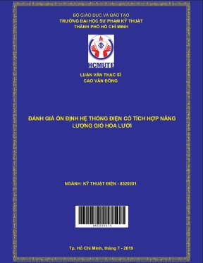 Luận văn thạc sĩ hcmute đánh giá ổn định hệ thống điện có tích hợp năng lượng gió hòa lưới