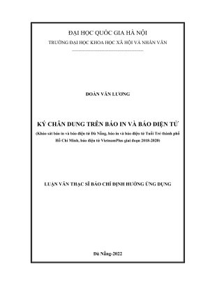 Luận văn thạc sĩ báo chí định hướng ứng dụng ký chân dung trên báo in và báo điện tử khảo sát báo in và báo điện tử đà nẵng báo in và báo điện tử tuổi trẻ thành phố hồ chí minh báo điện tử vietnamplus giai đoạn 20182020