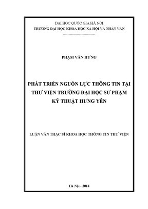Luận văn thư viện phát triển nguồn nhân lực