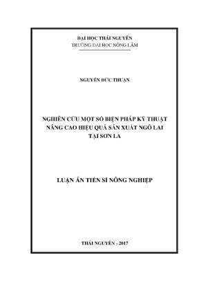 Luận văn thạc sĩ nghiên cứu một số biện pháp kỹ thuật nâng cao hiệu quả sản xuất ngô lai tại sơn la