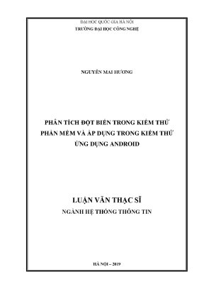 Luận văn thạc sĩ phân tích đột biến trong kiểm thử phần mềm và áp dụng trong kiểm thử ứng dụng android