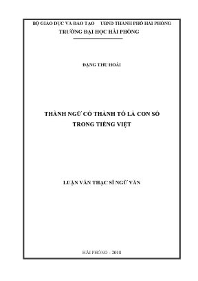 Luận văn thạc sĩ ngôn ngữ việt nam thành ngữ có thành tố là con số trong tiếng việt