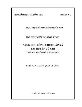 Luận văn thạc sĩ năng lực công chức cấp xã tại huyện củ chi thành phố hồ chí minh