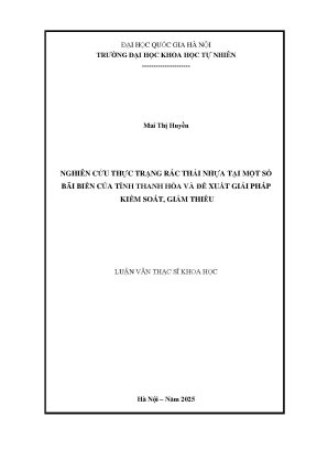 Nghiên cứu thực trạng rác thải nhựa tại một số bãi biển của tỉnh thanh hóa và đề xuất giải pháp kiểm soát giảm thiểu tt