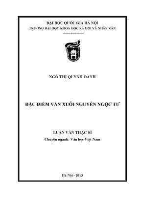 Luận văn thạc sĩ đặc điểm văn xuôi nguyễn ngọc tư