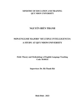 Luận văn thạc sĩ lý thuyết và phương pháp giảng dạy tiếng anh nonenglish majors multiple intelligences a study at quy nhon university hồ sơ đa trí tuệ của sinh viên không chuyên ngữ nghiên cứu tại đại học quy nhơn