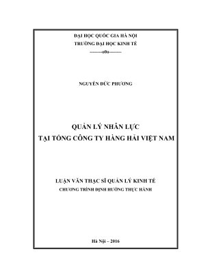 Luận văn thạc sĩ quản lý kinh tế quản lý nhân lực tại tổng công ty hàng hải việt nam