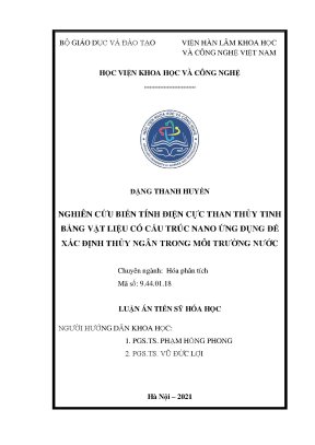 Luận án tiến sĩ nghiên cứu biến tính điện cực than thuỷ tinh bằng vật liệu có cấu trúc nano ứng dụng để xác định thuỷ ngân trong môi trường nước