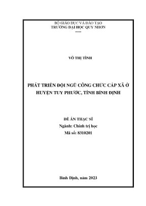 Luận văn thạc sĩ chính trị học phát triển đội ngũ công chức cấp xã ở huyện tuy phước tỉnh bình định