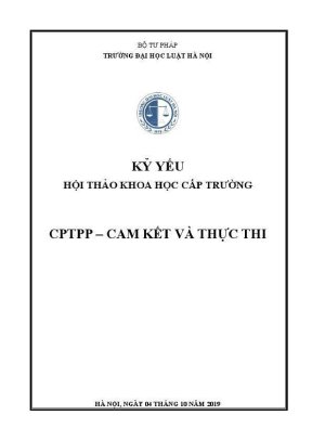 Kỷ yếu hội thảo khoa học cấp trường cptpp cam kết và thực thi