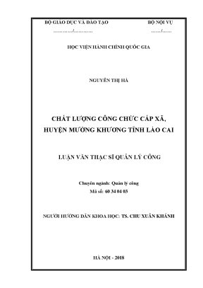 Luận văn thạc sĩ chất lượng công chức cấp xã huyện mường khương tỉnh lào cai