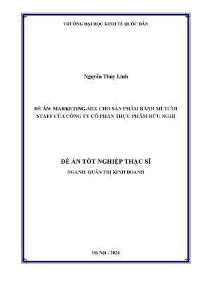 Luận văn thạc sĩ quản trị kinh doanh marketing mix cho sản phẩm bánh mì tươi staff của công ty cổ phần thực phẩm hữu nghị