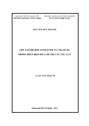 Luận văn thạc sĩ chế tạo microcantilever và ứng dụng trong phát hiện dna chỉ thị ung thư gan