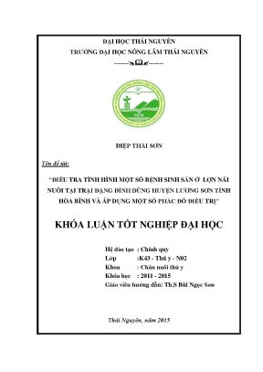 Luận văn thạc sĩ điều tra tình hình một số bệnh sinh sản ở lợn nái nuôi tại trại đặng đình dũng huyện lương sơn tỉnh hòa bình và áp dụng một số phác đồ điều trị