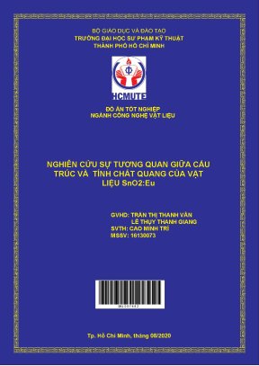 Đồ án hcmute nghiên cứu sự tương quan giữa cấu trúc và tính chất quang của vật liệu sno2 eu