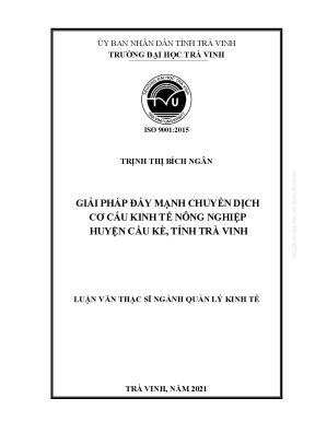 Luận văn thạc sĩ giải pháp đẩy mạnh chyển dịch cơ cấu kinh tế nông nghiệp huyện cầu kè tỉnh trà vinh