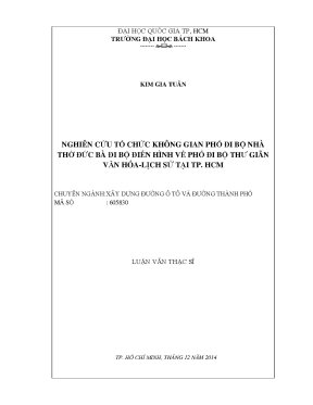 Luận văn thạc sĩ kỹ thuật xây dựng nghiên cứu tổ chức không gian phố đi bộ nhà thờ đức bà điển hình về phố đi bộ thư giãn văn hóalịch sử tại tp hcm