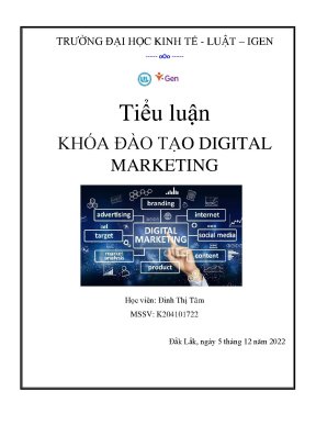 Tiểu luận tiểu lu n ậ khóa đào tạo digital marketing