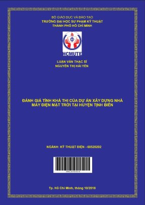 Luận văn thạc sĩ hcmute đánh giá tính khả thi của dự án xây dựng nhà máy điện mặt trời tại huyện tịnh biên