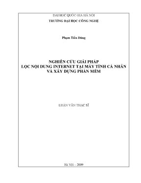 Luận văn thạc sĩ nghiên cứu giải pháp lọc nội dung internet tại máy tính cá nhân và xây dựng phần mềm