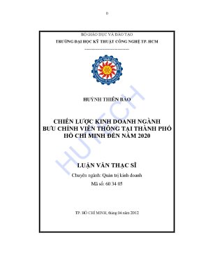 Luận văn thạc sĩ chiến lược kinh doanh nghành bưu chính viễn thông tại thành phố hồ chí mình đến năm 2020