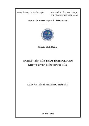 Luận án tiến sĩ khoa học trái đất lịch sử tiến hóa trầm tích holocen khu vực ven biển thanh hóa