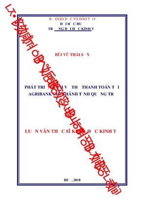 Luận văn thạc sĩ phát triển dịch vụ thẻ thanh toán tại agribank chi nhánh tỉnh quảng trị