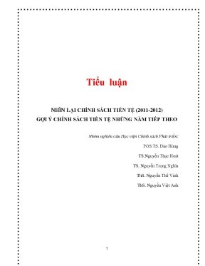 Tiểu luận nhìn lại chính sách tiền tệ 20112012 gợi ý chính sách tiền tệ những năm tiếp theo