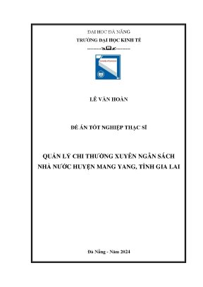 Quản lý chi thường xuyên ngân sách nhà nước huyện mang yang tỉnh gia lai
